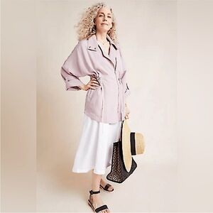 Anthropologie Danuta Cupro Oversized Lavender Jacket Medium Large